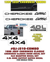 GE-J210 1998 JEEP CHEROKEE XJ CLASSIC – DECAL KIT – LICENSED – COMBO