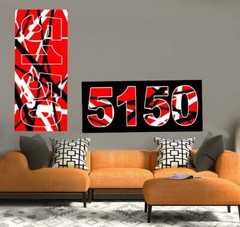 Guitar Skin Axe Wrap Hard Rock Metal Guitar God Red Black White Stripes V3