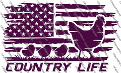 Chicken, Country Life, Hen, Chicks, Flag, Fowl, Poultry Farm, Custom Vinyl Decal