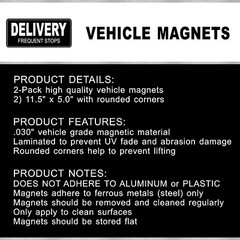 2-Pack Car Magnets for Gig Delivery Drivers 11.5″ x 5″ FREE SHIPPING!