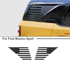 Rear Side Window American Flag Decal Trim Sticker For Bronco Sport 2021+ Black