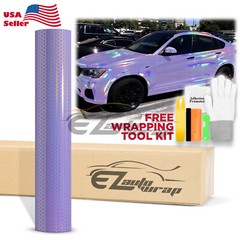 Hex Holographic Violet Purple Rainbow Chrome Car Vinyl Wrap Sticker Decal Sheet
