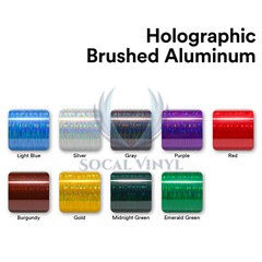 Holographic Brushed Aluminum Emerald Green Rainbow Car Vinyl Wrap Sticker Sheet