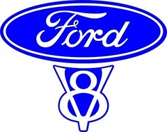 Ford V8 Vintage Old Style Decal 5.6″w x 4.5″h