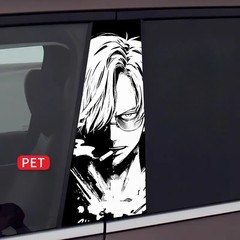 One Piece Comic Car Center Pillar Sticker B-pillar Protective Film 2pcs