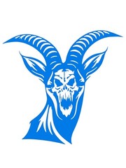GOAT SKULL DECAL FOR Truck SUV Bumper Wall Laptop Home Decor small