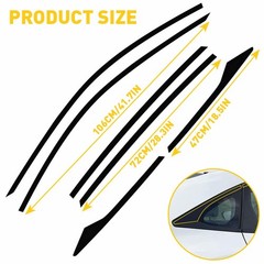 1Set Left Right Vinyl Overlay for Honda Civic 2016-2021 Window Trim Gloss Black