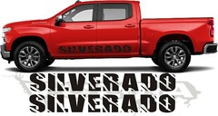 2X Side Vinyl Decals for Chevy Silverado 2019-2024 Ripped lettering Graphics