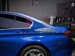 PET Squadron Carbon Fiber Gloss Royal Blue Car Vehicle Vinyl Wrap Decal Sheet