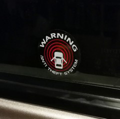 4 Car Alarm DECALS, Inside/Outside Glass, Security System Window STICKERS, CLEAR