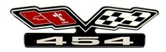 Chevy 454 (FLAGS) EMBLEM Super Sized BLACK