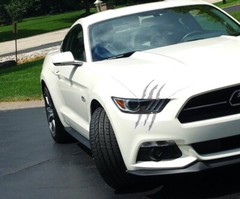 White Silver Eye Scar Mark, Scratch Shape Decal For Car Headlight Decoration