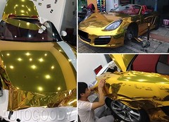 24″ x 60″ Gold Chrome Mirror Vinyl Film Wrap Sticker Decal Stretchable 2ft x 5ft