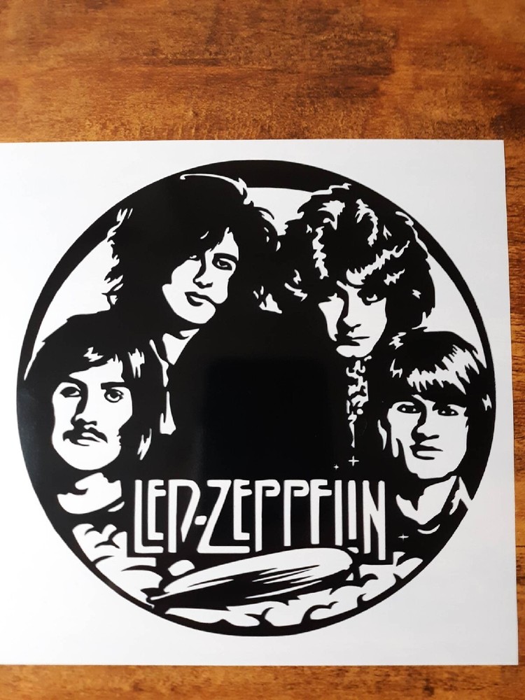 LED ZEPPELIN BAND MEMBERS BLACK VINYL DECAL 5″ 1/2 x 5″ 1/2