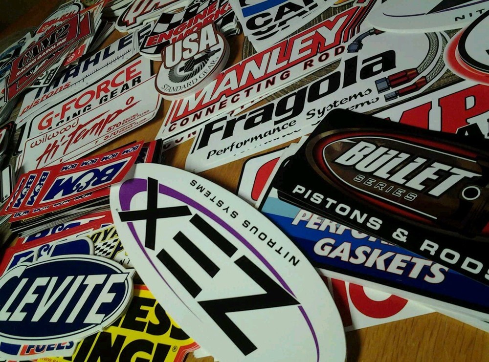 Lot of 20 Assorted Racing Decals NASCAR Drag Race Style Hot Rod Stickers
