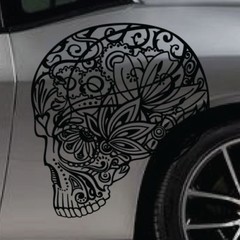 Sugar Skull Sticker Car Vinyl Decal Tailgate SUV Truck Vehicle Graphic Pickup
