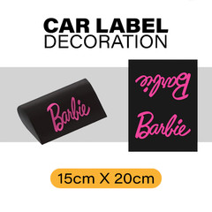 Pink & Black Car Trunk Tag Sticker 15x20cm Waterproof Cute Aesthetic Body Decal