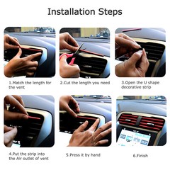 10 PCS Car Interior Air Conditioner Outlet Decoration Stripes Cover Accessories