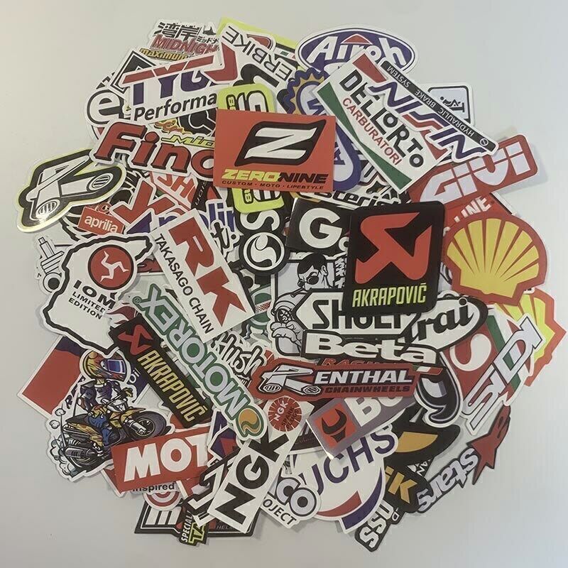 100Pcs Mixed Stickers Motocross Motorcycle Car ATV Racing Bike Helmet Decals Lot