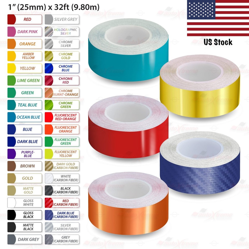 1″ 1-1/2″ 2″ 3″ 4″ 6″ 8″ Vinyl Striping Pin Stripe Car Trim Tape Decal Stickers