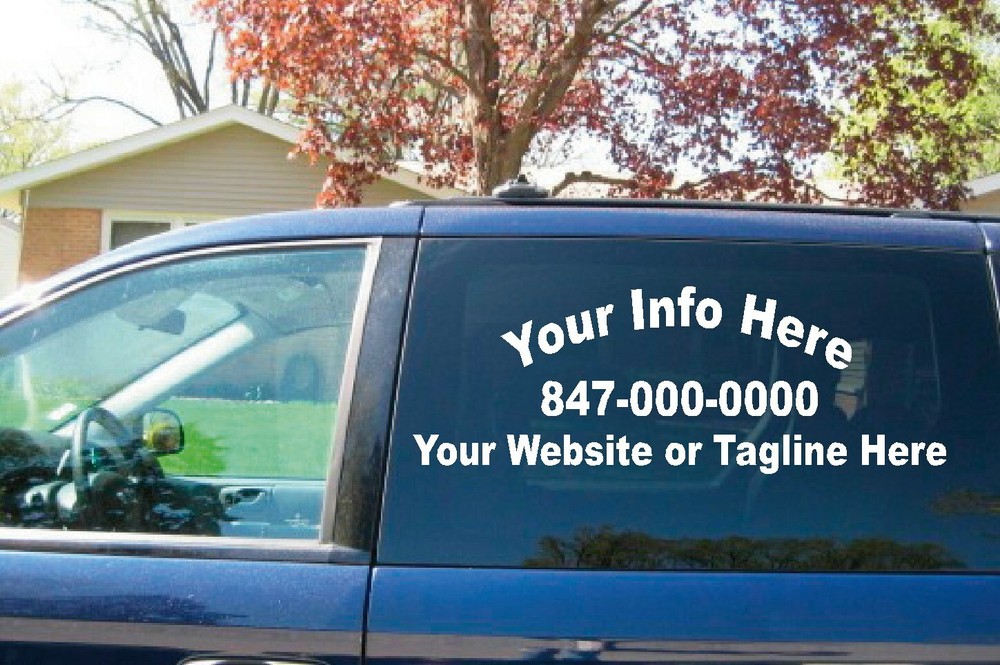 Custom Car Truck Trailer Lettering Vinyl Decal Business Side Window 3 Lines USA