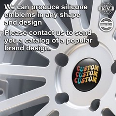 4x 3D Domed Stickers Wheel Center Cap Decals Custom Size Automotive Resin Badge