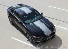2015-2017 Ford Mustang V8 V6 CONTENDER Center Hood Rally Stripes Decals 3M Vinyl