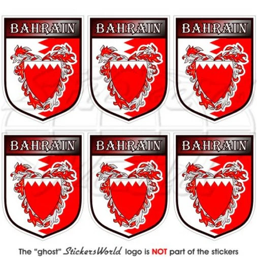 BAHRAIN Bahraini Shield 40mm (1.6″) Vinyl Stickers Decals x6