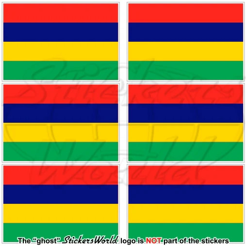 MAURITIUS Mauritian Flag 40mm (1.6″) Vinyl Bumper Stickers Decals x6