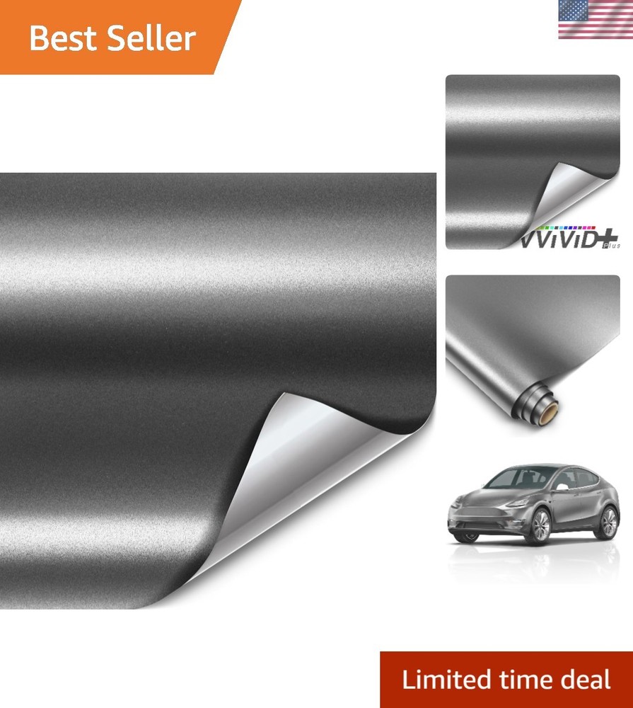 Ultra Deep Matte Metallic Charcoal Grey Vinyl Wrap 1ft x 5ft – DIY Friendly