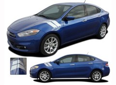 2013-2016 DOUBLE BAR RT Hash Fender Hood Vinyl Graphics Decals fits Dodge Dart