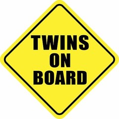 TWINS ON BOARD STICKER DECAL BABY BABIES SIGN MADE IN USA Buy 2, get 3rd FREE