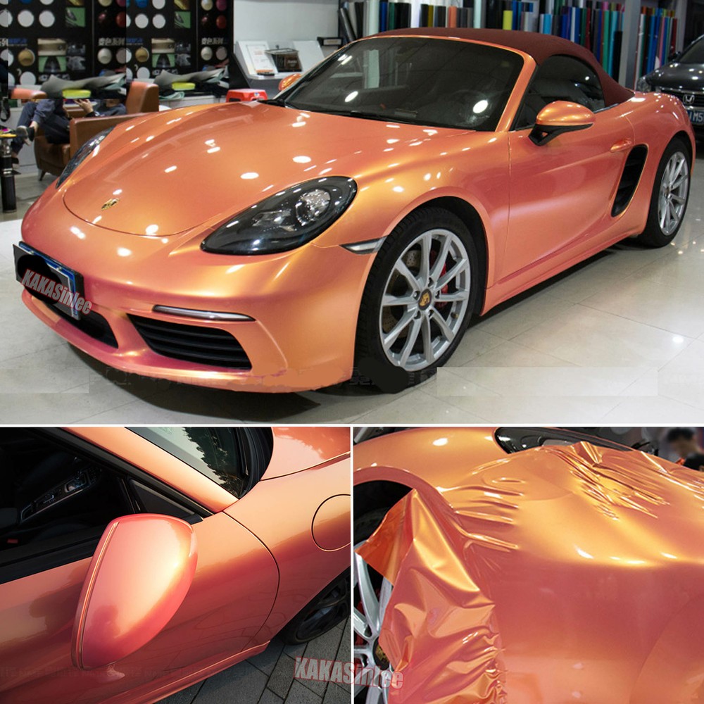 Air Release Car Chameleon Pearl Metal Chrome Vinyl Wrap Sticker Gold Pink ABUS