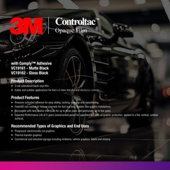 Genuine 3M Gloss Black Vinyl Wrap Car Sticker Film Decal Bubble Free
