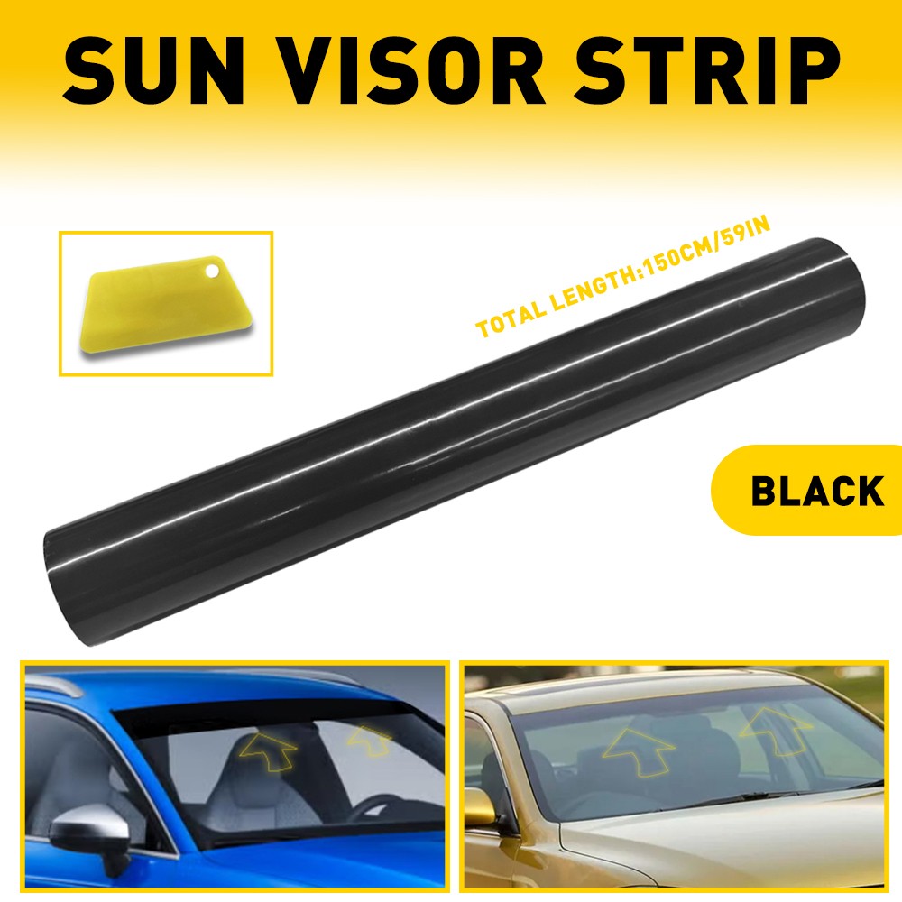 60″*10″ Windshield Window Decal Sun Visor Strip Tint Film Front Banner Shade UV