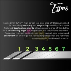 10 pcs Knifes 30 Degree Blade Stainless Utility Steel Graphics Vinyl Wrap Tools