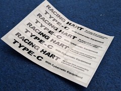 Racing HART TYPE-C Decal Stickers Curve Rims Original Size
