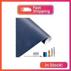 LZLRUN 3D Navy Blue Carbon Fiber Vinyl Wrap Roll with Air Release Bubble Free Ad