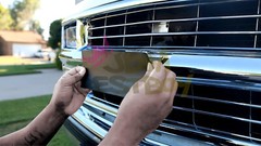 PET Super Gloss Metallic Vinyl Wrap For Chevy Bowtie Emblem Overlay Sheet Decal