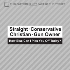 Straight Conservative Christian Gun Owner Sticker Self Adhesive Vinyl