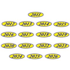 1 of each year 2014-2026 Oval Model Windshield Year Stickers Vinyl Dealership