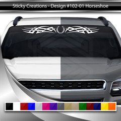 102-01 HORSESHOE Windshield Decal Window Sticker Vinyl Graphic Design Trailer