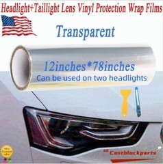 12”x78” For Headlight Taillight Transparent Lens Vinyl Protection Wrap Film
