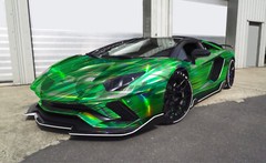 Holographic Brushed Aluminum Emerald Green Rainbow Car Vinyl Wrap Sticker Sheet