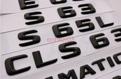Black E43 + AMG + BITURBO 4 MATIC Trunk Emblem Badge Sticker for Mercedes Benz