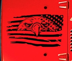 Eagle USA Flag Hood Door Vinyl Decal Racing Stripes (Fits Jeep Cars Trucks)