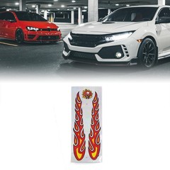 Evil Skull Flame Fire Style Vinyl Stickers Car Body Door Decor Decal Red Yellow