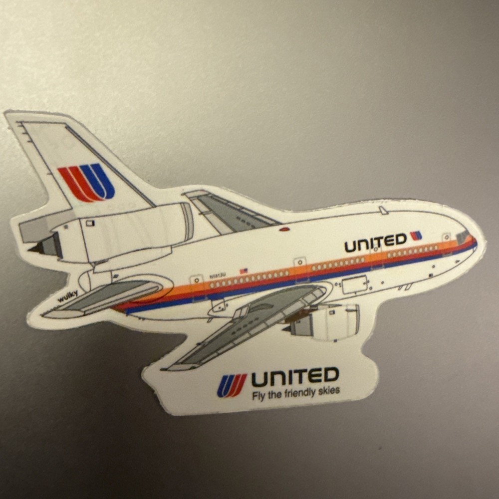 United dc10 Sticker 3 X5 Inches