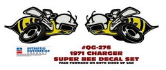 GE-QG-276 1971 DODGE CHARGER SUPER BEE – QUARTER PANEL BEE DECAL – LICENSED