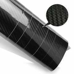 12″x60″ 5D Ultra Shiny Glossy Black Carbon Fiber Vinyl Wrap Sticker Decal Roll